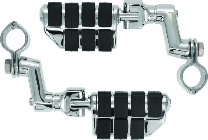 Kuryakyn 7993 Dually ISO Offset Highway Pegs With 1-1/4inch Clamp Chrome (Pair)
