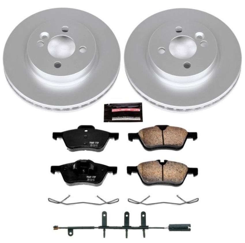 PowerStop CRK5780 Genuine Geomet Coated Rotor and Carbon-Fiber Ceramic Brake Pad Kit