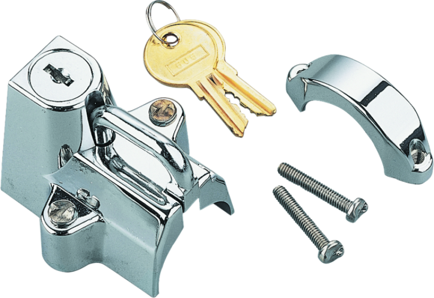 Bikers Choice 492970 Chrome Motorcycle Helmet Lock Fits 7/8 - 1 1/4 Tubing