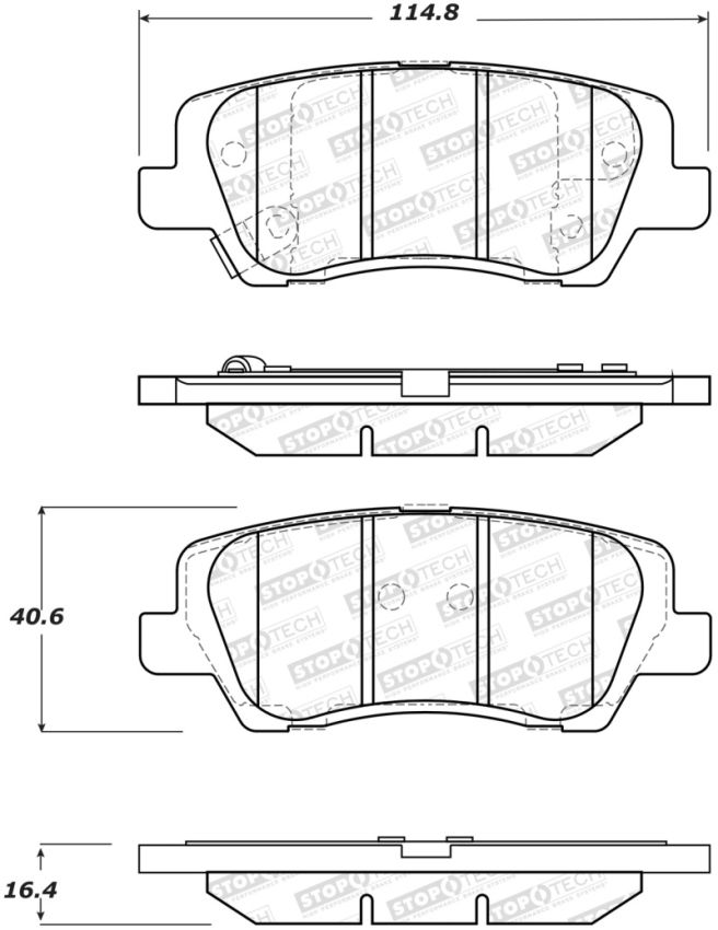 Stoptech 308.16590 Street Brake Pads - Front