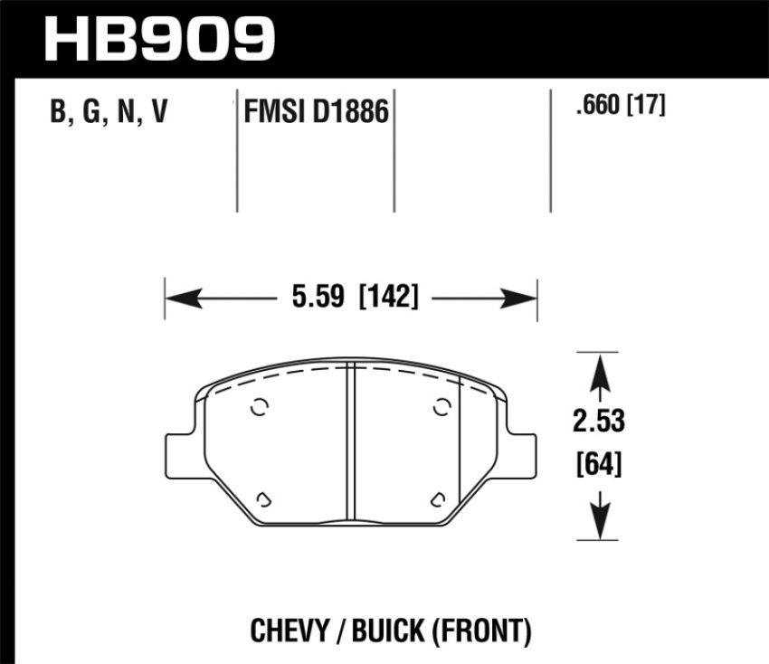 Hawk Performance HB909B.660 HPS Disc Brake Pad