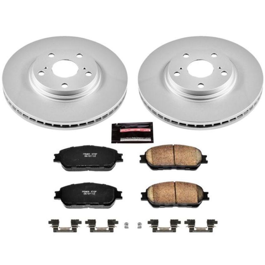 PowerStop CRK1141 Genuine Geomet Coated Rotor and Low-Dust Ceramic Brake Pad Kit