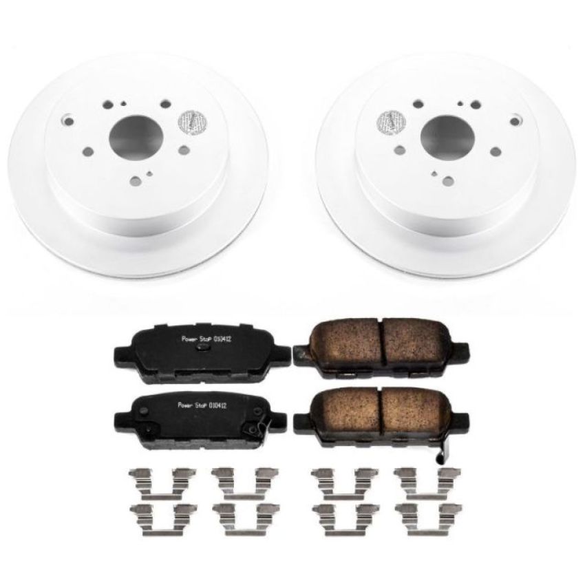 PowerStop CRK6100 Genuine Geomet Coated Rotor and Low-Dust Ceramic Brake Pad Kit