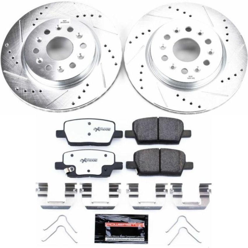 PowerStop K7411-26 Z26 Street Performance Ceramic Brake Pad and Drilled & Slotted Rotor Kit