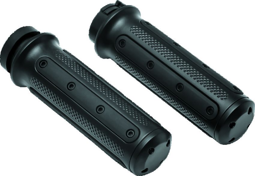 Kuryakyn 6121 Heavy Industry Grips Dual Cable Black