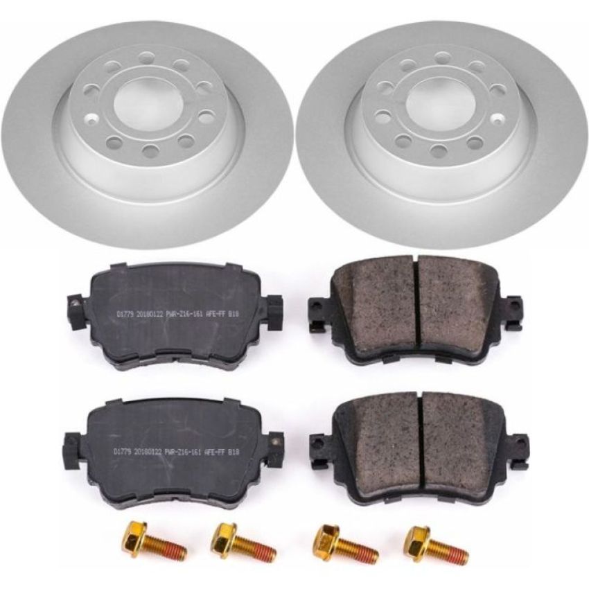 PowerStop CRK7707 Genuine Geomet Coated Rotor and Carbon-Fiber Ceramic Brake Pad Kit