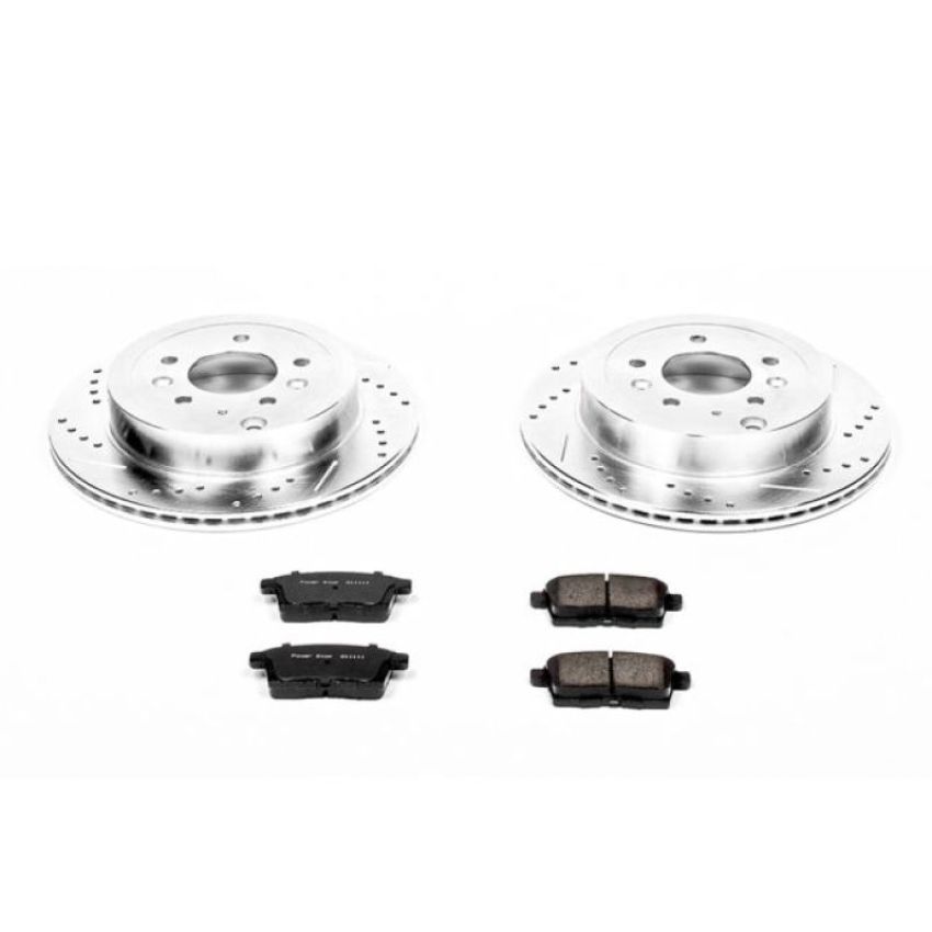 PowerStop K5876 Z23 Daily Driver Carbon-Fiber Ceramic Brake Pad and Drilled & Slotted Rotor Kit