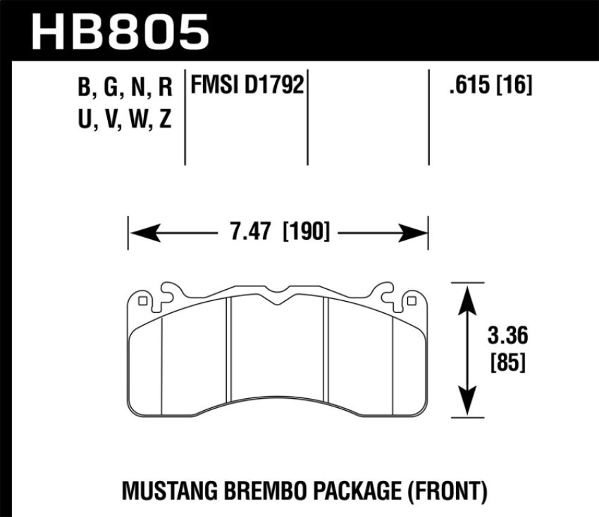 Hawk Performance HB805Z.615 Performance Ceramic Disc Brake Pad