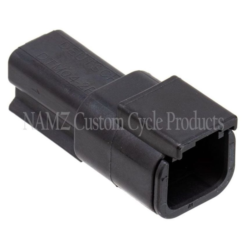 NAMZ MDR-2B Deutsch DTM 2-Position Receptacle w/2 Stamped Terminals & Wedgelock - Black (HD 74102-98BK)