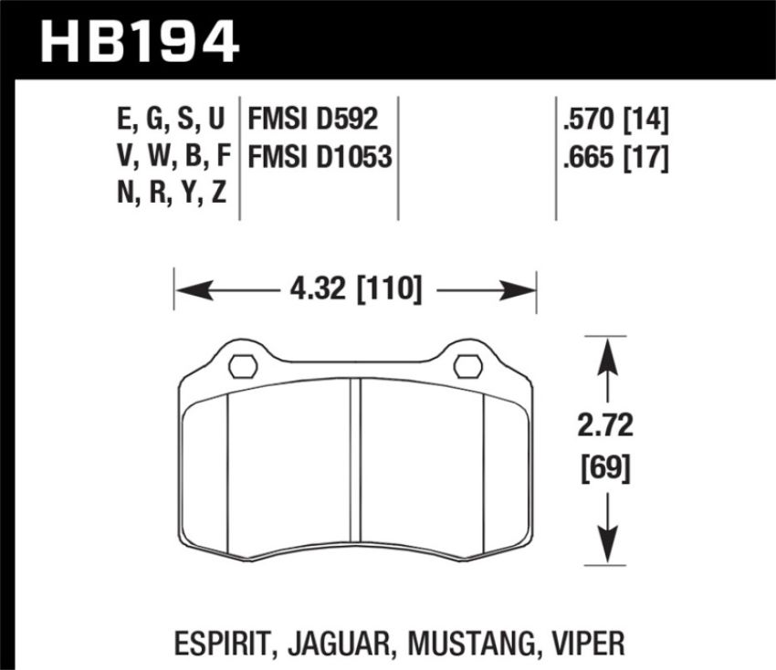 Hawk Performance HB194D.665 ER-1 Disc Brake Pad