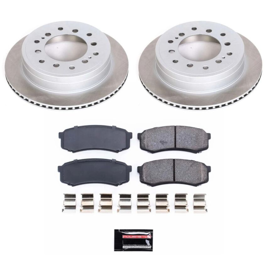 PowerStop SC2405 Semi-Coated Rotor and Low-Dust Ceramic Brake Pad Kit