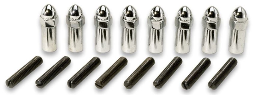 Moroso 68561 Chevrolet Small Block (w/1/2in-20 Hold Downs) Valve Cover Acorn Nuts - Chrome - Set of 8
