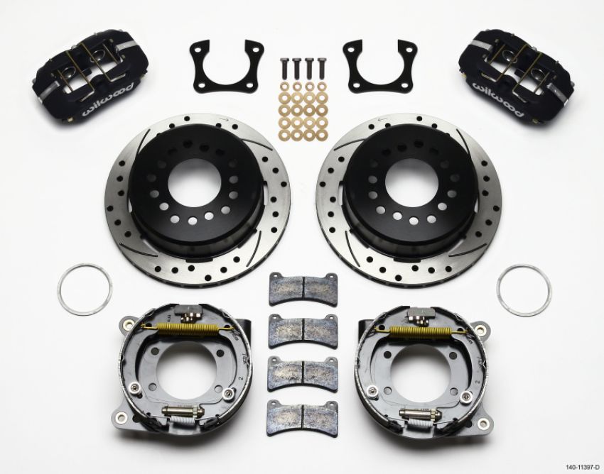 Wilwood 140-11397-D Dynapro Low-Profile 11.00in P-Brake Kit Drilled 58-64 Olds/Pontiac Ends 2.81in Offset