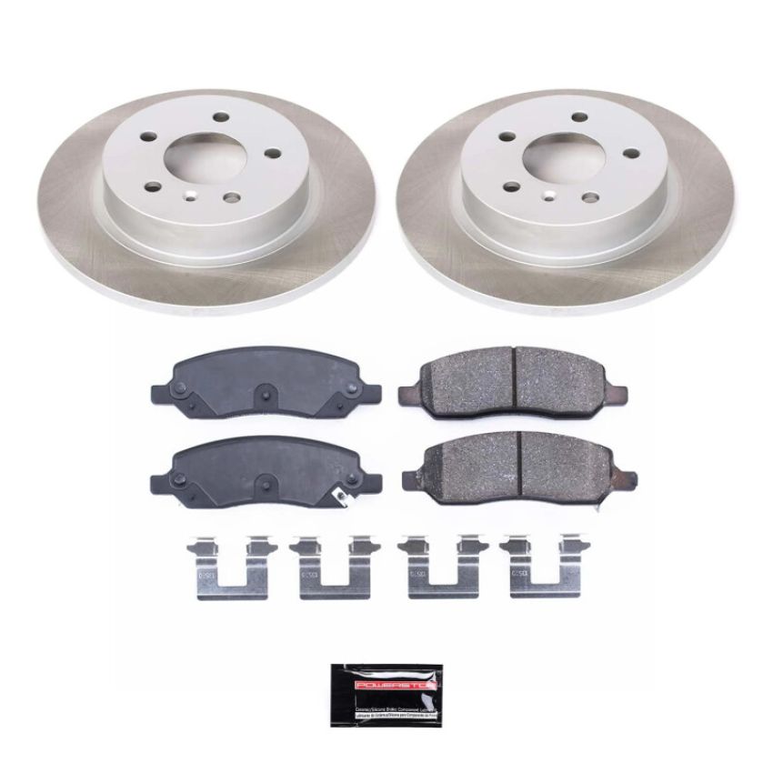 PowerStop SC4658 Semi-Coated Rotor and Low-Dust Ceramic Brake Pad Kit