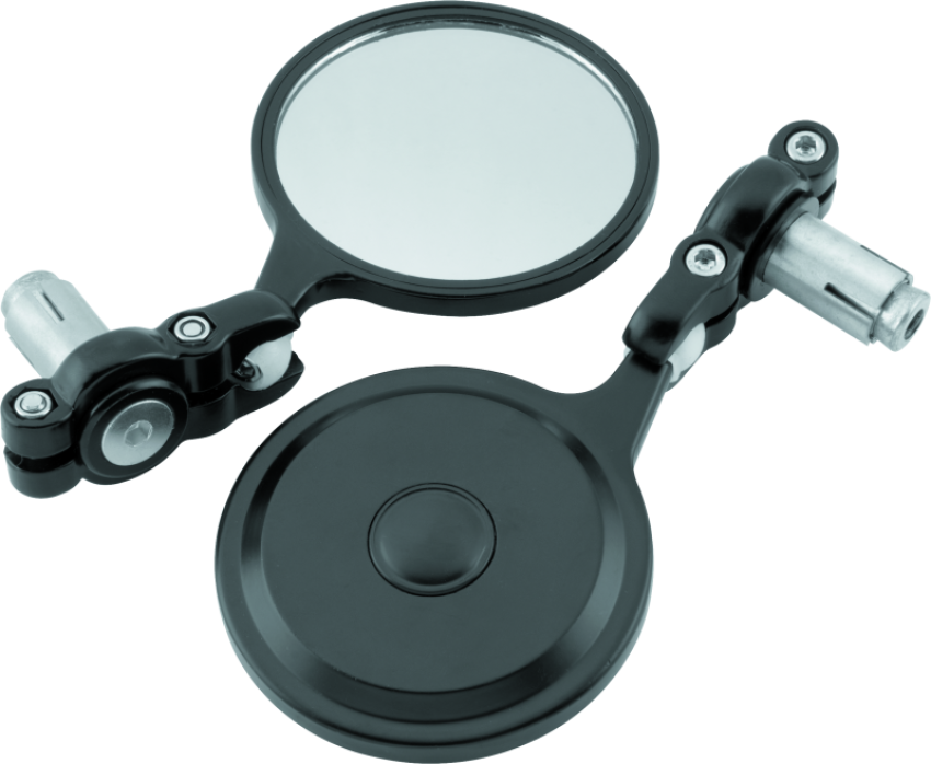 BikeMaster 600300 Barend Mirror Folding 7/18in Handlebars - Pair - Black