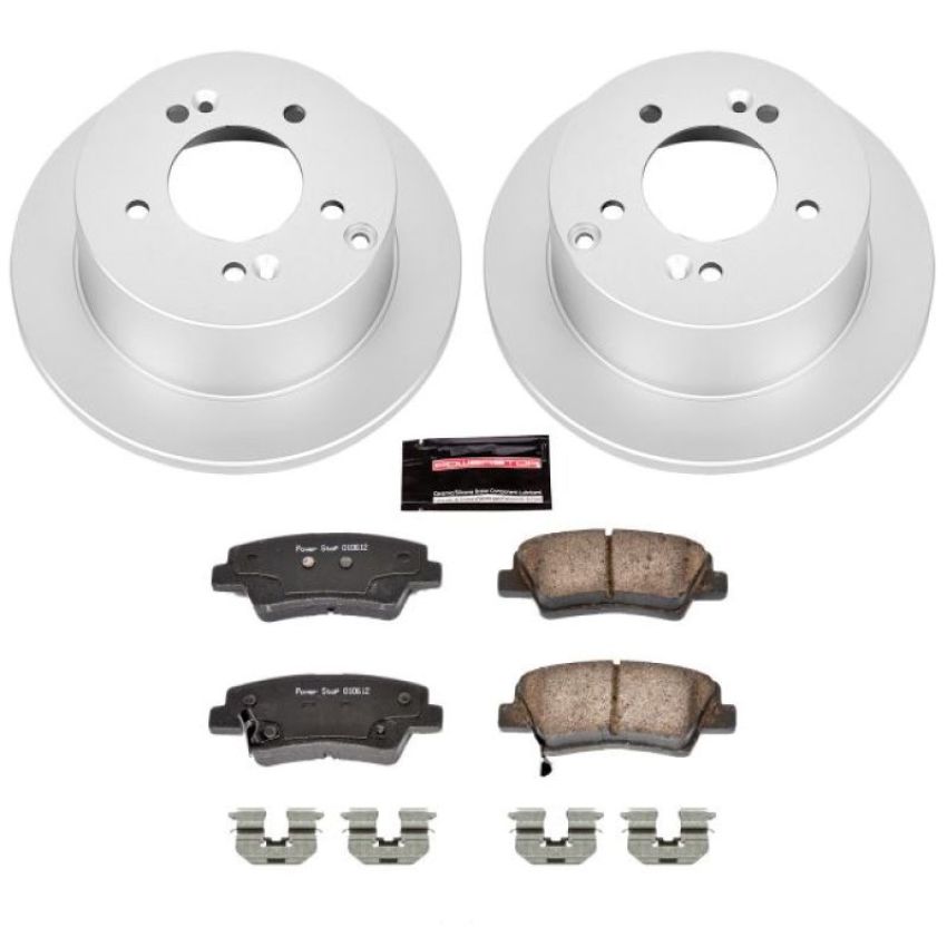 PowerStop CRK5395 Genuine Geomet Coated Rotor and Low-Dust Ceramic Brake Pad Kit