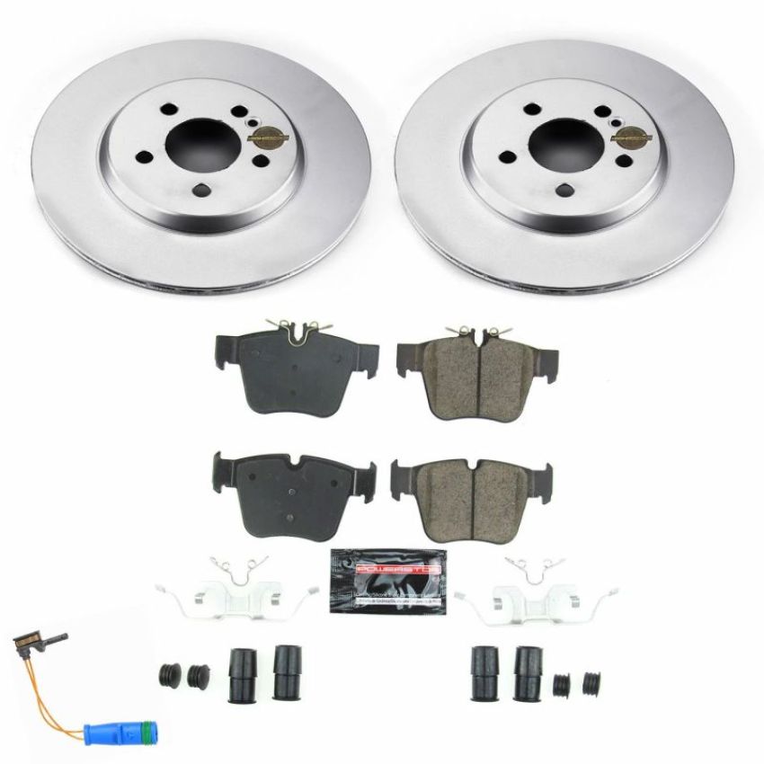 PowerStop CRK7990 Genuine Geomet Coated Rotor and Carbon-Fiber Ceramic Brake Pad Kit