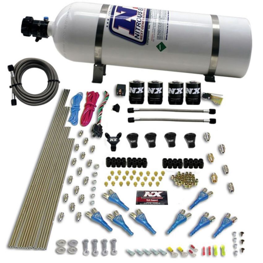 Nitrous Express 92006-15 PRO-SHK/GAS (200,300,400,500,600HP) 4 SOLENOIDS WITH 15LB BOTTLE