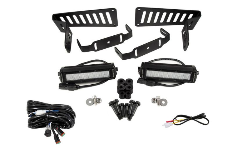Diode Dynamics DD6093 18-21 Jeep JL Wrangler/Gladiator SS6 Cowl LED Bracket Kit - White Flood