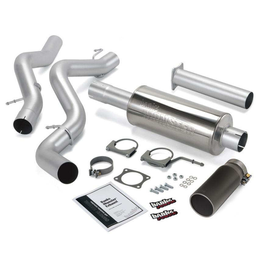 Banks Power 48938-B 06-07 Chevy 6.6L ECSB Monster Exhaust System - SS Single Exhaust w/ Black Tip