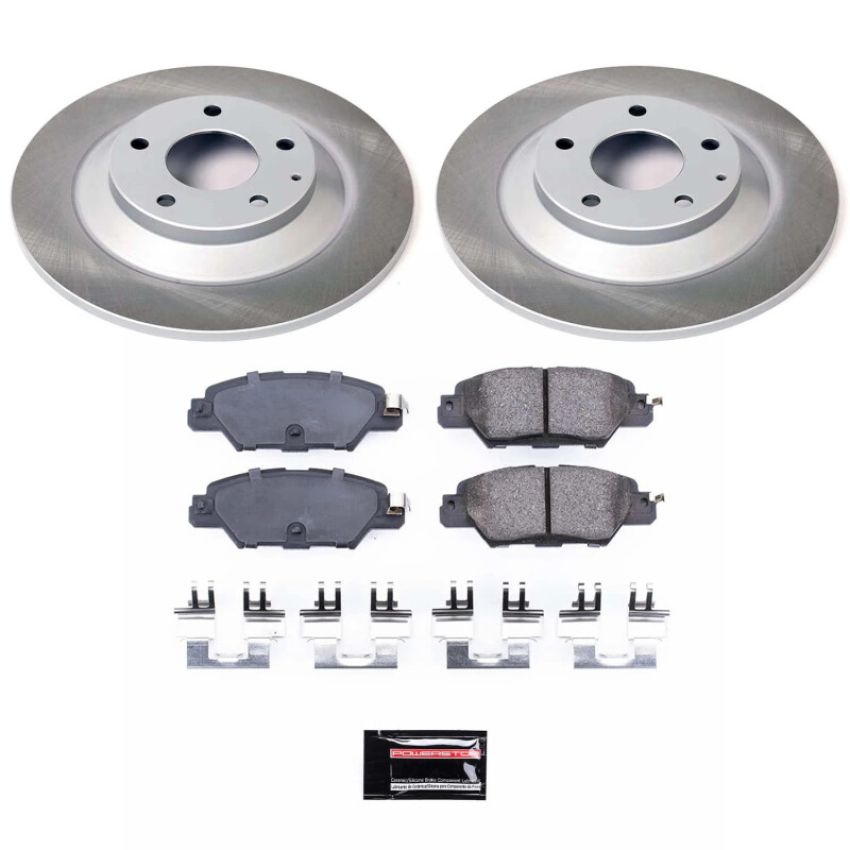 PowerStop SC7516 Semi-Coated Rotor and Low-Dust Ceramic Brake Pad Kit