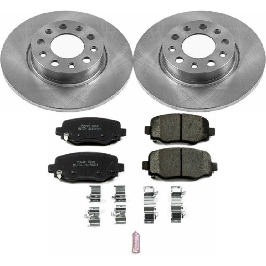 PowerStop KOE7301 OE Stock Replacement Low-Dust Ceramic Brake Pad and Rotor Kit