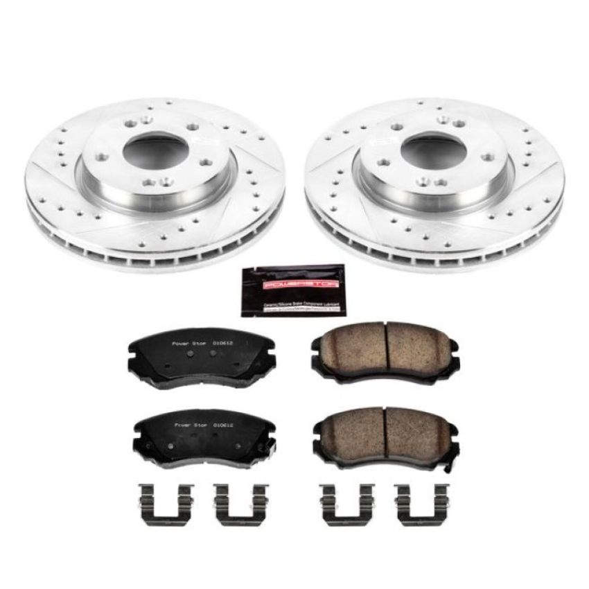 PowerStop K5291 Z23 Daily Driver Carbon-Fiber Ceramic Brake Pad and Drilled & Slotted Rotor Kit