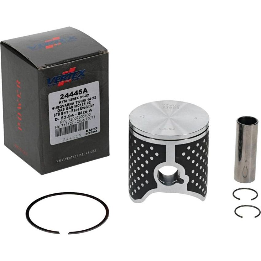 Vertex Pistons 24445A Vertex Piston 01-24 KTM 125 SX 125cc Cast Race Evolution Piston Kit
