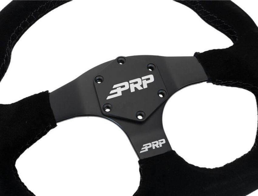 PRP Seats G251 PRP Suede D-Shape Steering Wheel - Blue