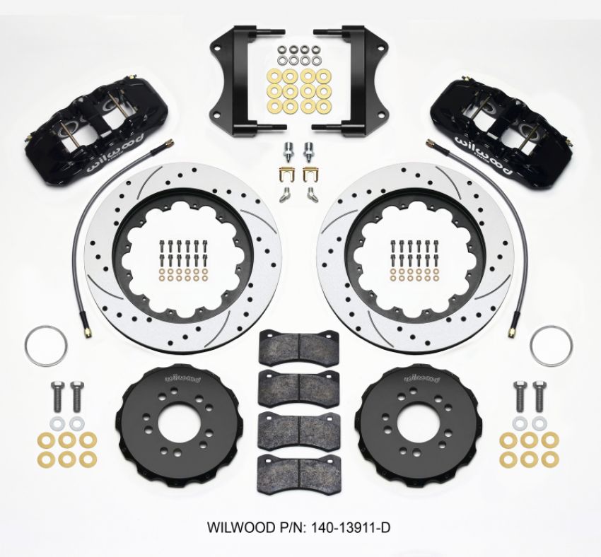 Wilwood 140-13911-D AERO6 Front Hat Kit 15.00 Drilled 2014-up Corvette C7 w/Lines