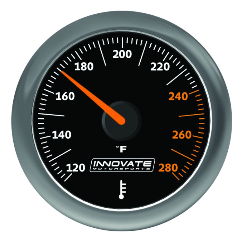 Innovate MTX Analog Oil/Water Temp Gauge Kit - Black Dial