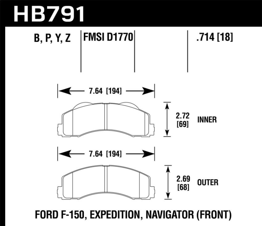 Hawk Performance HB791B.714 HPS 5.0 Disc Brake Pad