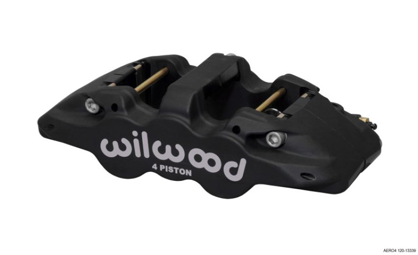 Wilwood 120-13339 Caliper-Aero4 - Black Anodize 1.12/1.12in Pistons 1.25in Disc
