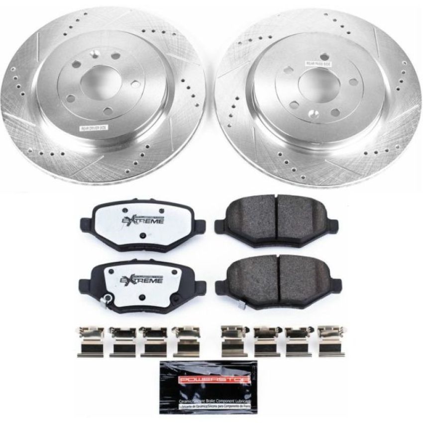 PowerStop K6376-36 Z36 Truck and SUV Carbon-Fiber Ceramic Brake Pad and Drilled & Slotted Rotor Kit
