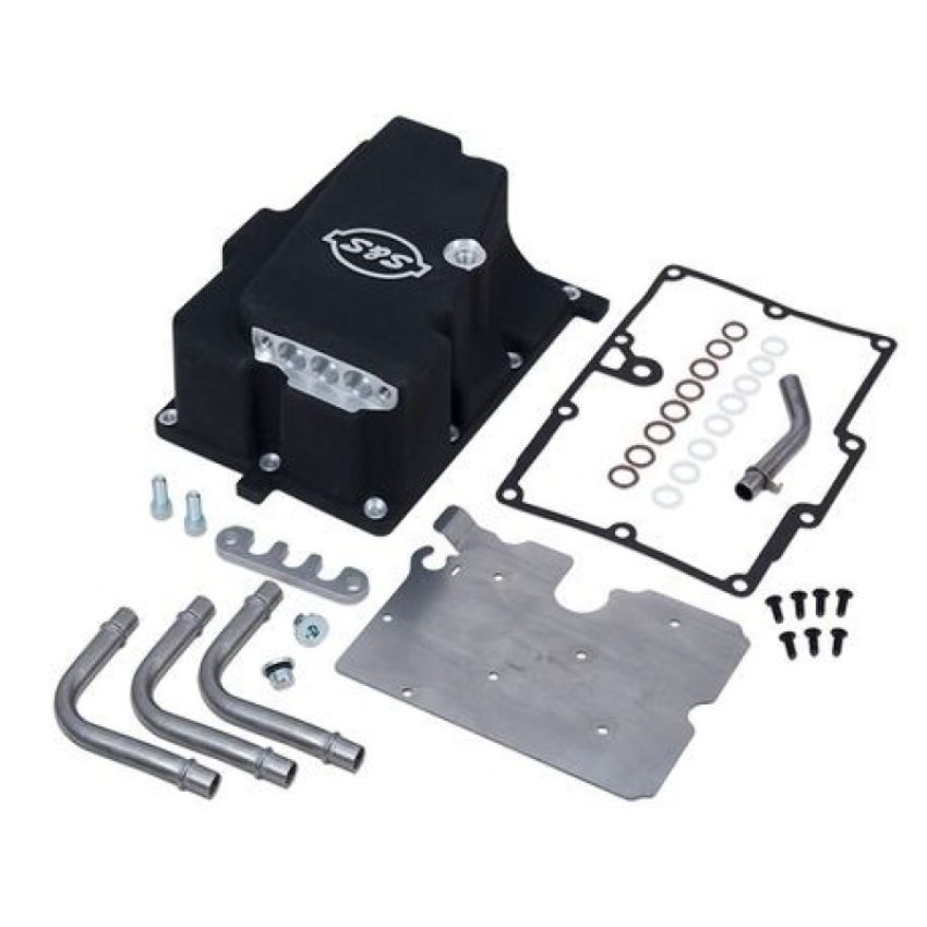 S&S Cycle 310-0870 2006 Dyna Models Oil Supply Line Installation Kit - Wrinkle Black