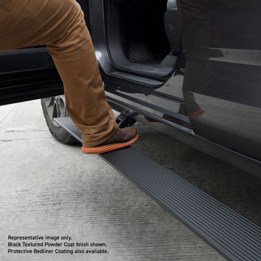 Go Rhino 20404887PC RealTruck 19-25 Chevy Silverado 1500 CC 4dr VoltStep Electric Running Board Kit - Tex. Blk