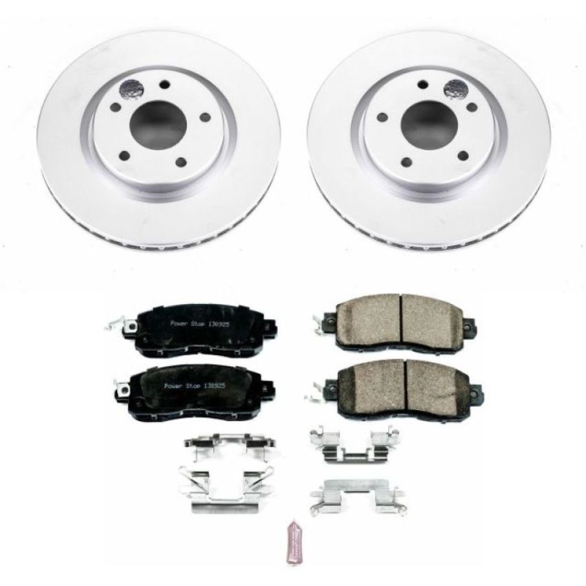 PowerStop CRK7215 Genuine Geomet Coated Rotor and Low-Dust Ceramic Brake Pad Kit