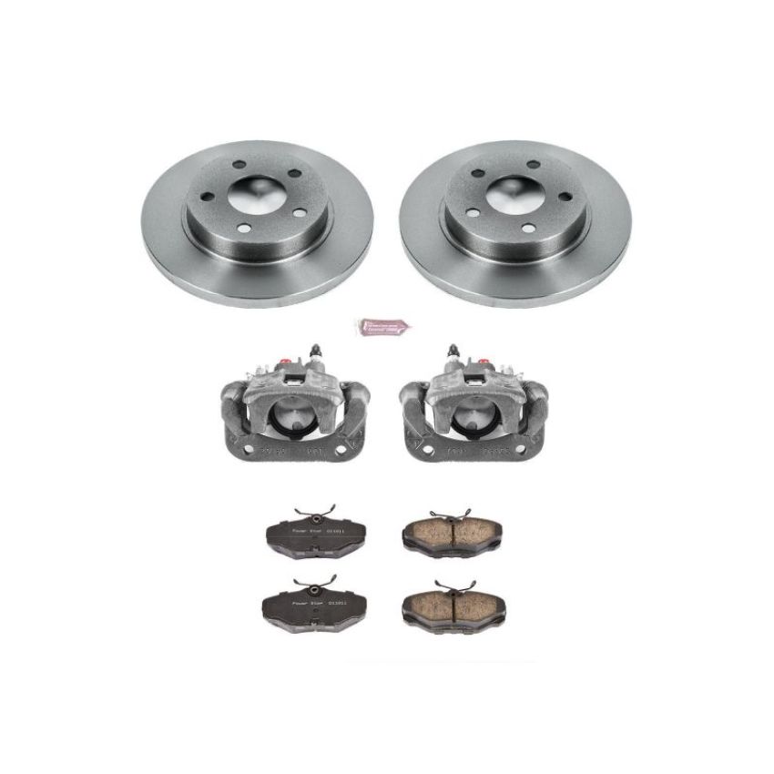 PowerStop KCOE1298 OE Stock Replacement Low-Dust Ceramic Brake Pad, Rotor and Caliper Kit