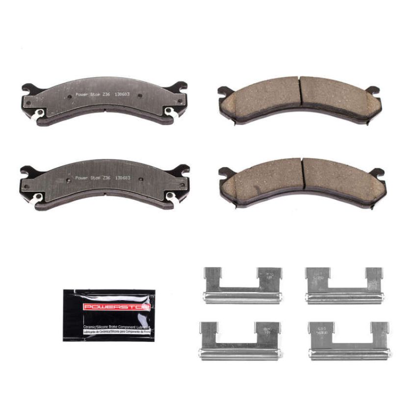 PowerStop Z36-909 PowerStop - Z36 Truck and SUV Carbon-Fiber Ceramic Brake Pads with Hardware Kit