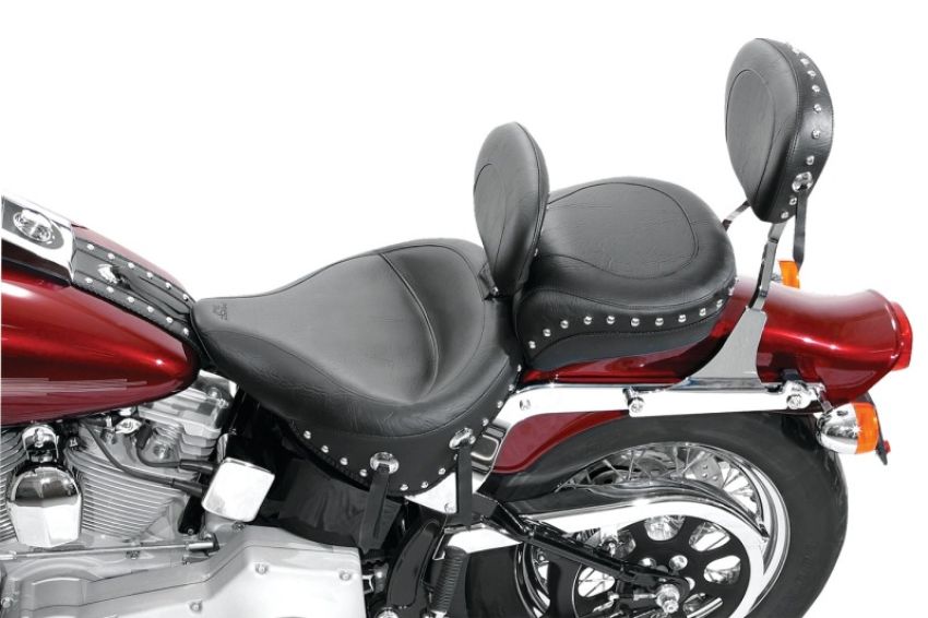 Mustang Motorcycle 93156 Mustang 00-17 Harley Softail w/Square Dash Tank Bib w/Studs - Black