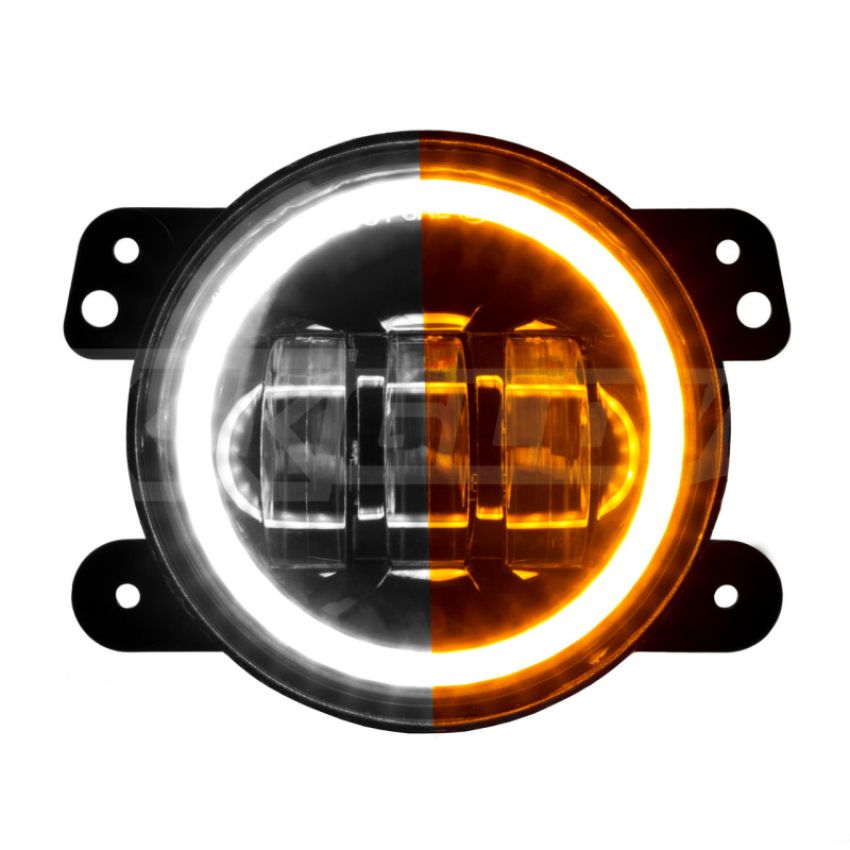 XKGLOW XK042006 XK Glow 4in Fog Light JEEP 2pc Kit w/ Switchback Halo White DRL + Amber Turn Signal