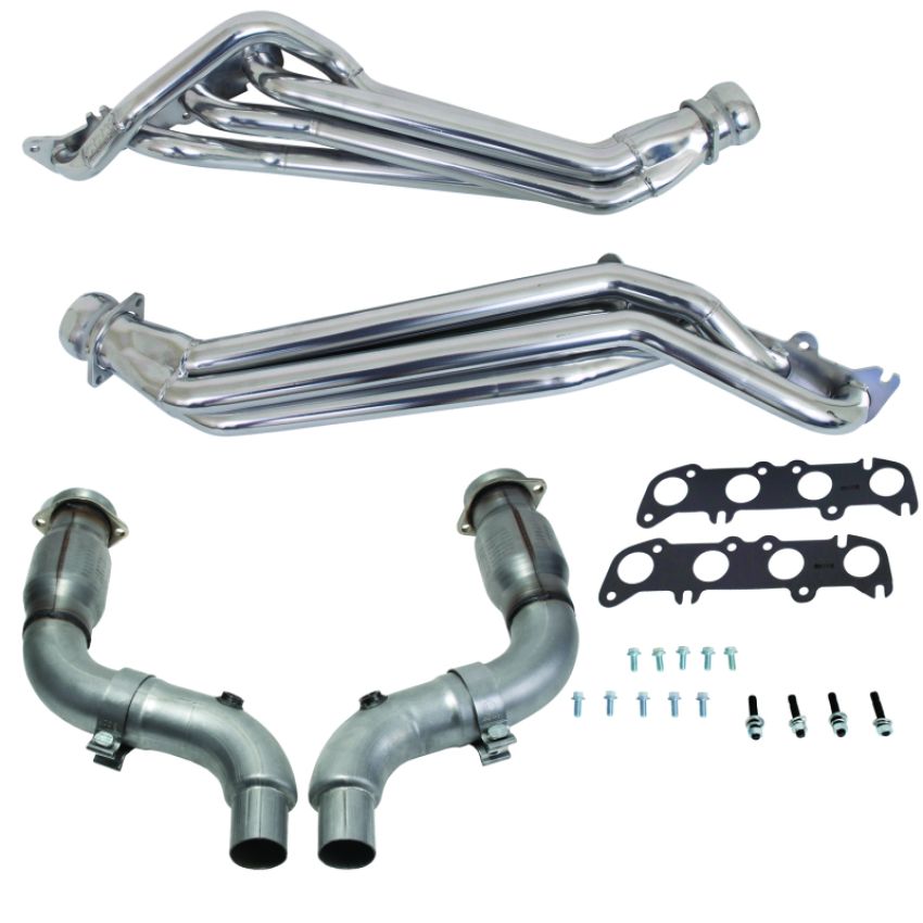 BBK 16336 15-23 Ford Mustang GT 1-3/4 Long Tube Headers w/High Flow Catted Mid Pipe (Silver Ceramic)