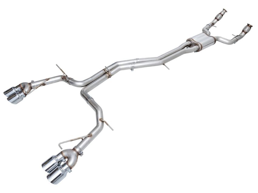 AWE Tuning 3020-42101 19-23 Audi C8 S6/S7 2.9T V6 AWD Track Edition Exhaust - Chrome Silver Tips