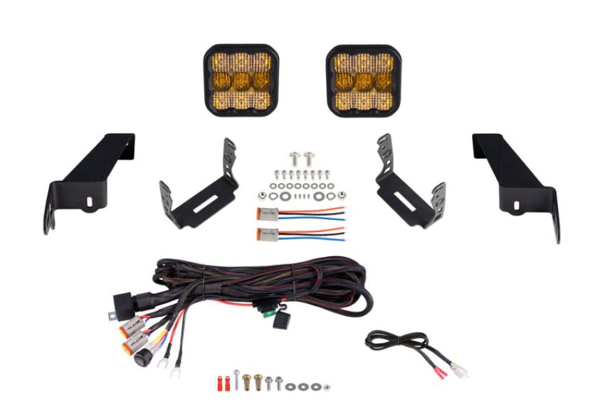 Diode Dynamics DD7289 18-21 Jeep JL Wrangler SS5 Bumper LED Pod Light Kit - Yellow Pro Combo