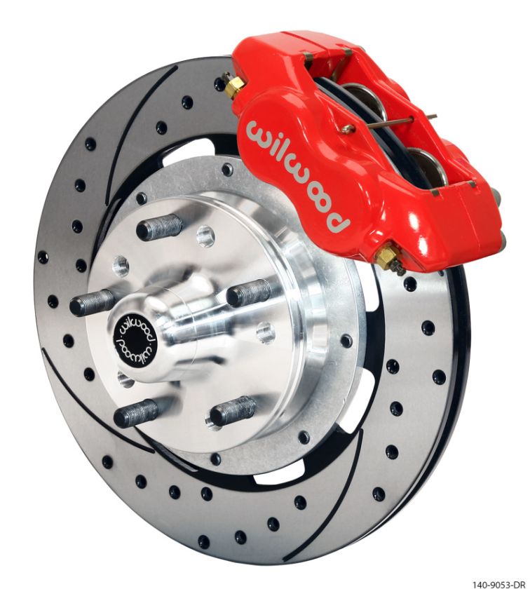Wilwood 140-9053-DR Forged Dynalite Front Kit 12.19in Drilled Red 79-81 Camaro