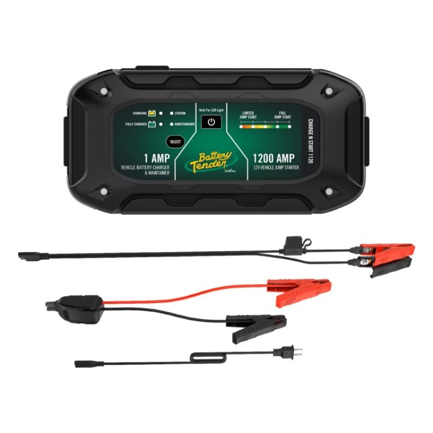 Battery Tender 030-7012-WH Charge N Start 1120 1A Battery Charger & 1200A Jump Starter