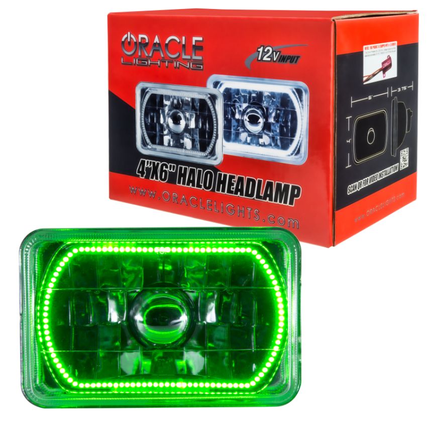 Oracle Lighting 6909-004 Pre-Installed Lights 4x6 in. Sealed Beam, Green
