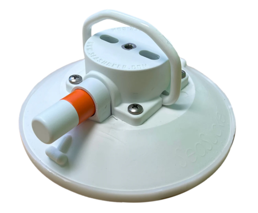 SeaSucker VM1014W-6 6in.  w/Flat-Top Stainless Steel D-Ring - White