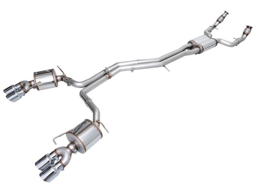 AWE Tuning 3015-42103 19-23 Audi C8 S6/S7 2.9T V6 AWD Touring Edition Exhaust - Chrome Silver Tips