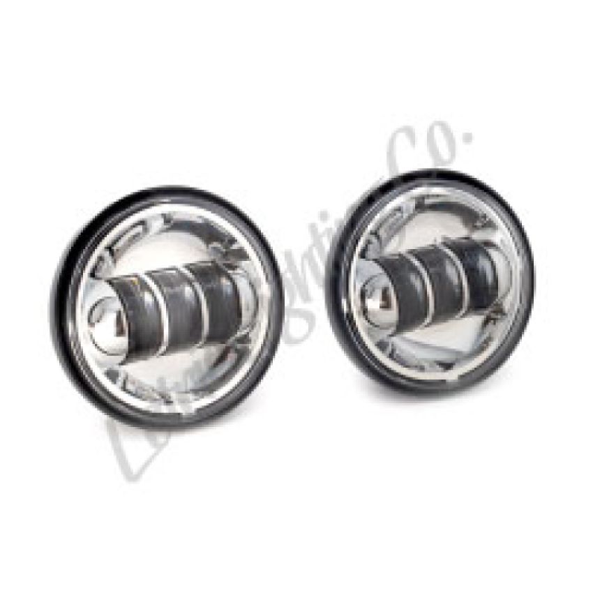 Letric Lighting 1997+ Universal 4 1/2In Black LED Auxiliary Passing Light - Chrome
